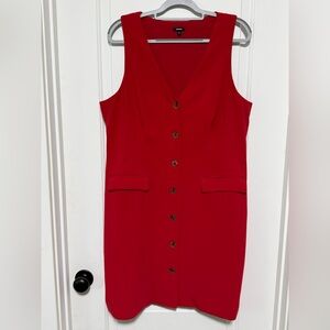 Express Vibrant Red Button-Down Blazer Mini Dress